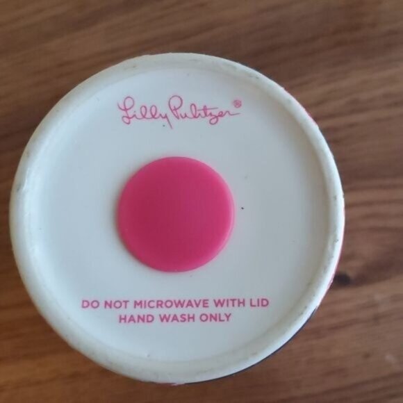 Lilly Pulitzer Ceramic Coffee Travel Mug Cup Pink Pineapple Blue 14 OZ - Picture 7 of 12